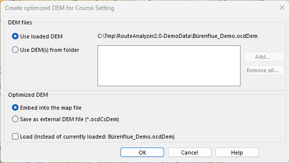 Create Optimized DEM for Course Setting