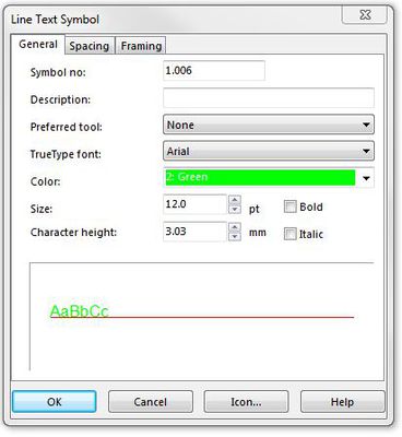 new line text symbol